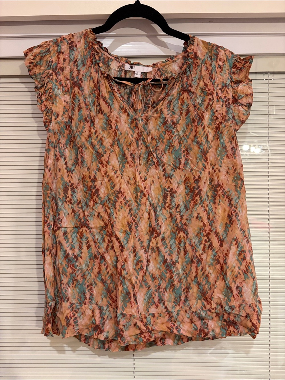 DR2 Pink Multicolor Blouse Size 1X